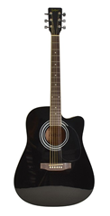 Full Size Acoustic Guitar 41 Cutaway Design with Gloss Black Finish by Sotendo